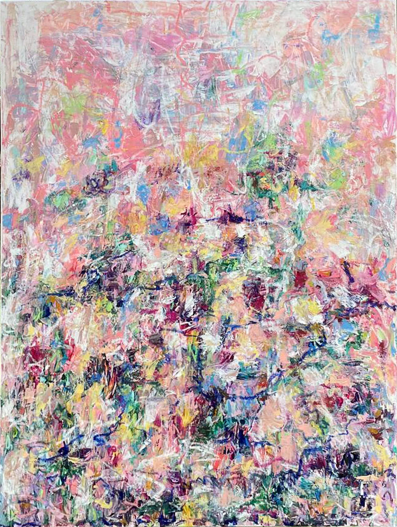 Wild Signal Garden abstract artwork with dense colorful marks in a garden-like field