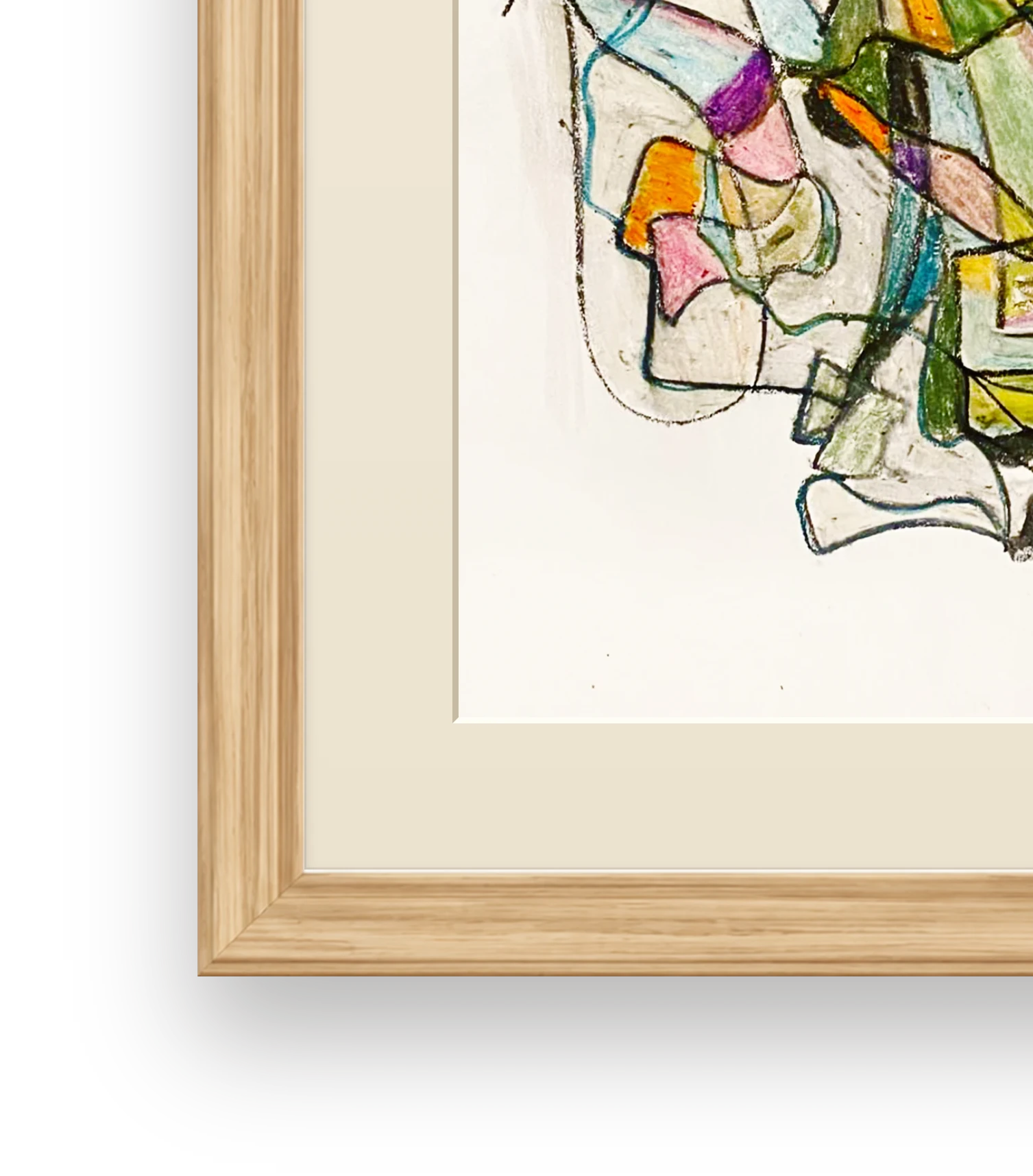 Frame and passepartout detail of Small Broken Garden