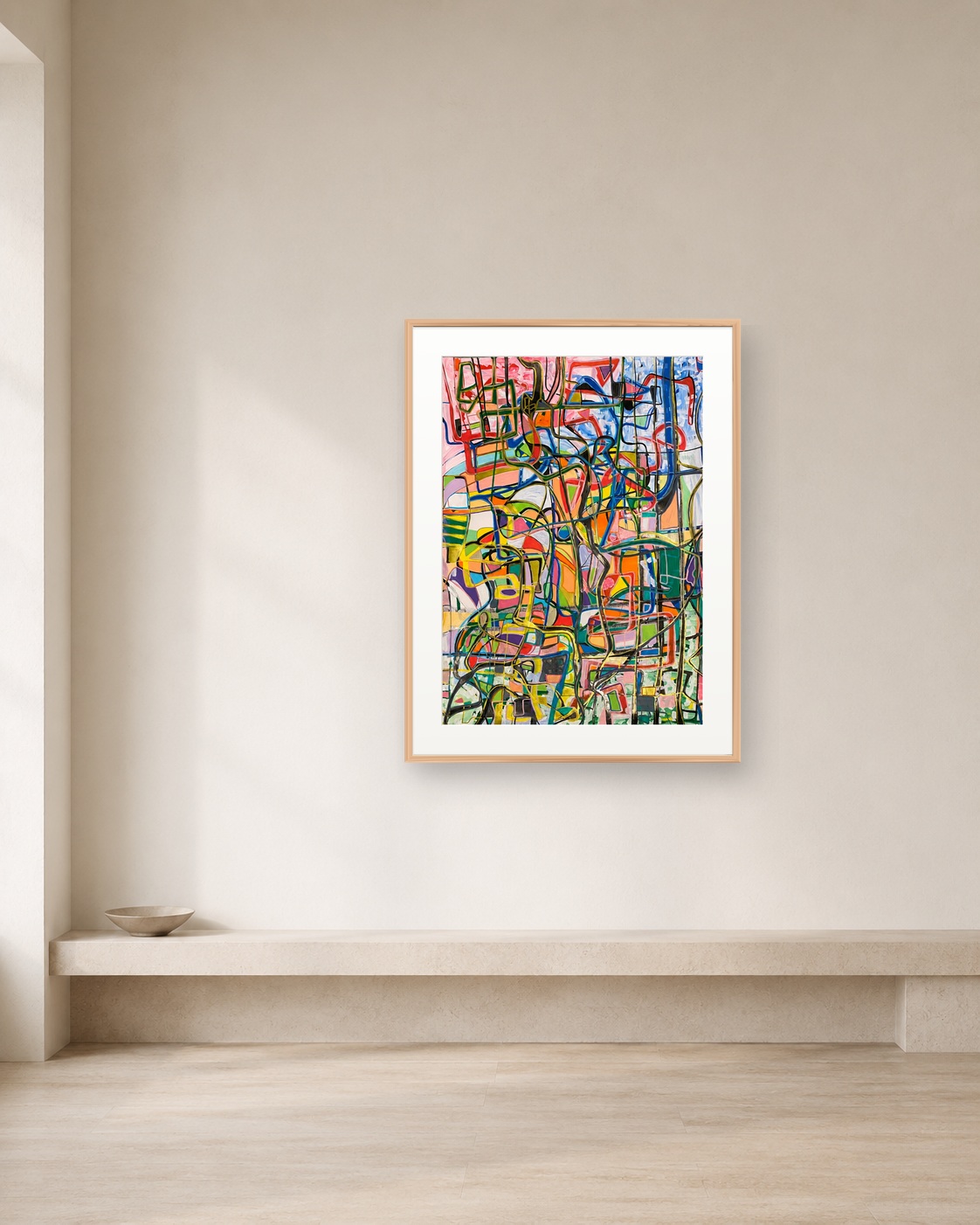 Color Grid Current shown framed on a neutral collector wall