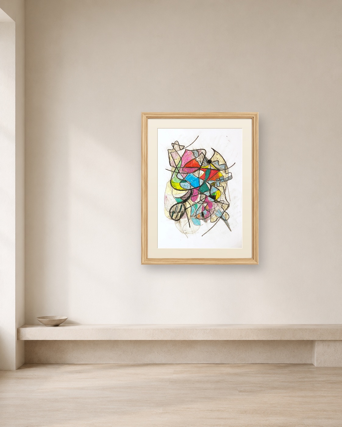 Folding Signal shown framed on a neutral collector wall