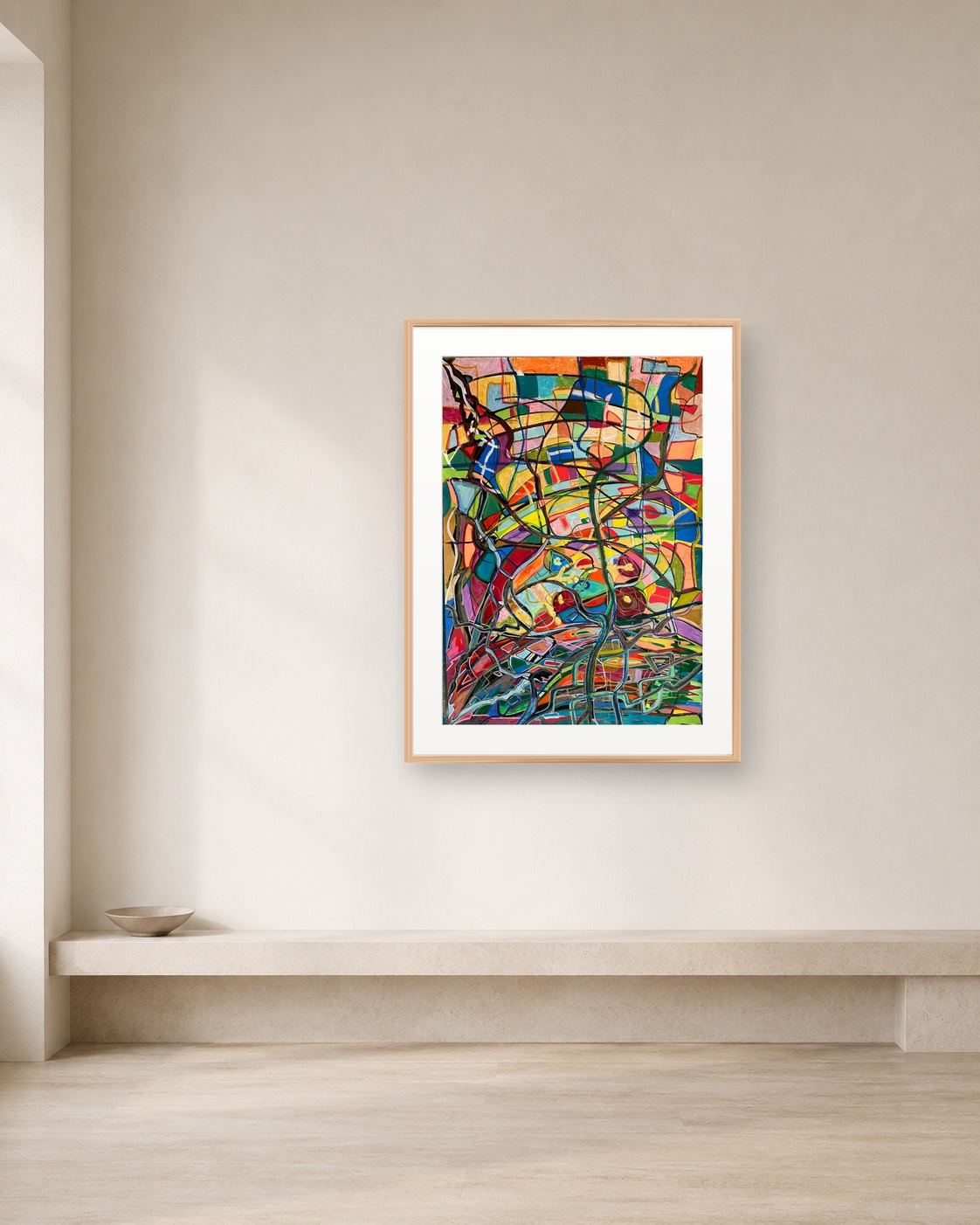 Night Circuit shown framed on a neutral collector wall